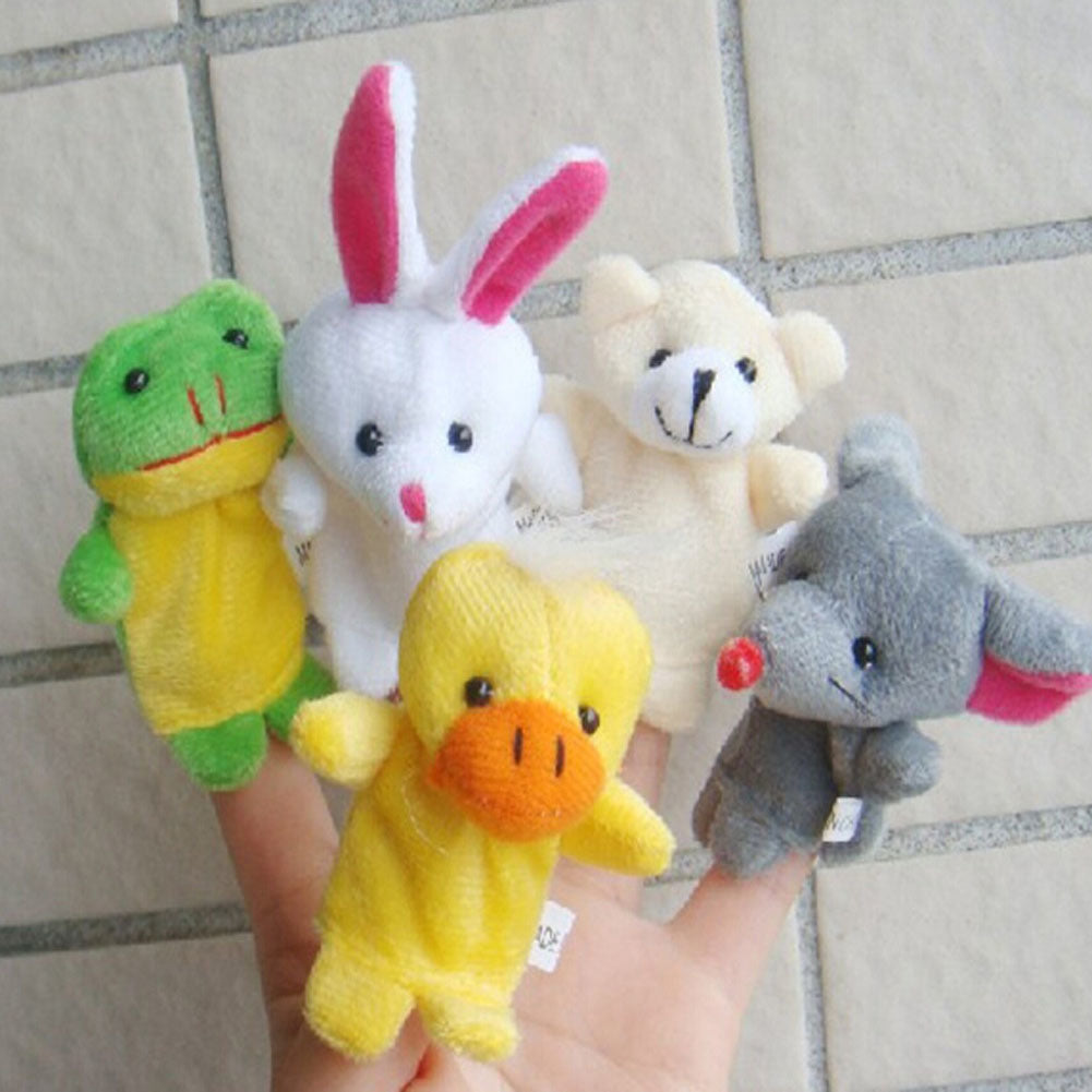 10Pcs Cute Animals Finger Puppets Story Telling Puppets, 2.5x2.1inch in Random Style