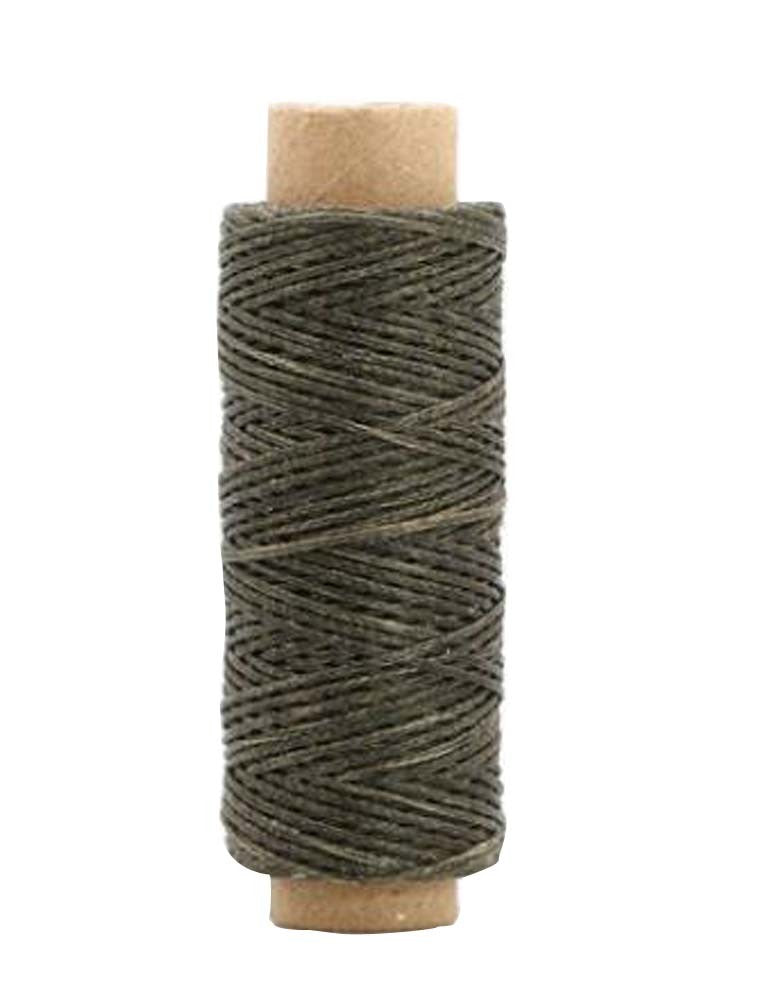 150D 0.8MM Leather Sewing Waxed Thread Flat Waxed Thread 2pcs[ArmyGreen]