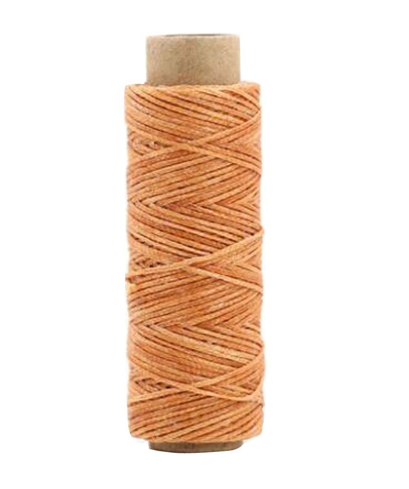 150D 0.8MM Leather Sewing Waxed Thread Flat Waxed Thread 2pcs[Light brown]