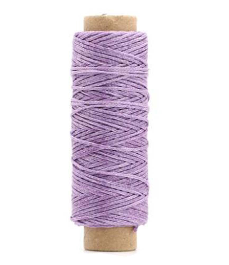 150D 0.8MM Leather Sewing Waxed Thread Flat Waxed Thread 2pcs[Purple]