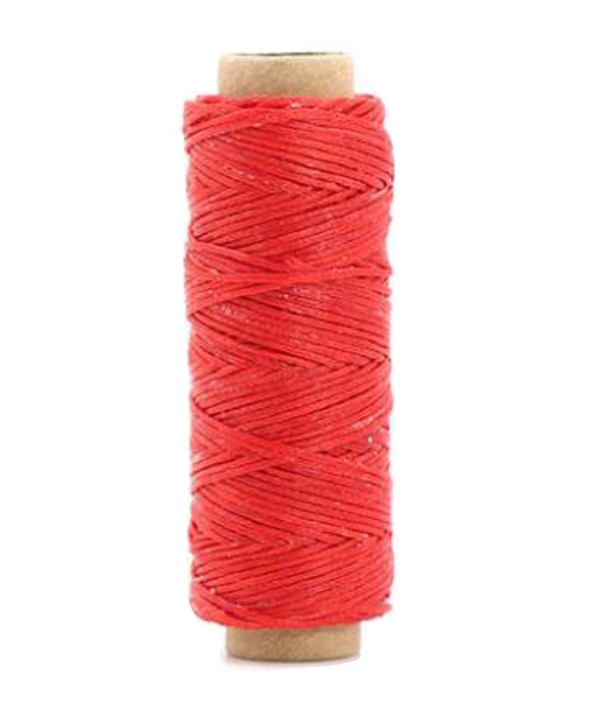 150D 0.8MM Leather Sewing Waxed Thread Flat Waxed Thread 2pcs[Red]