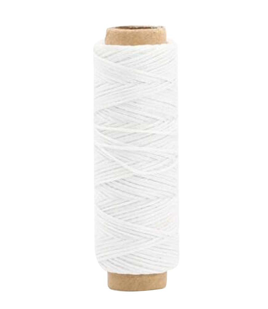 150D 0.8MM Leather Sewing Waxed Thread Flat Waxed Thread 2pcs[White]