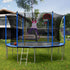 15FT Trampoline with Basketball Hoop Inflator and Ladder(Inner Safety Enclosure) Blue