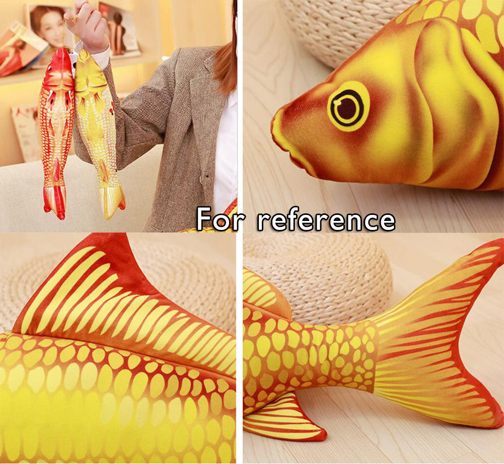 2 Pcs Simulation Carp Fish Plush Toy 30cm for Cats Toy or Sofa Decor, Red White Carp