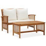 2 Piece Patio Lounge Set with Cushions Solid Acacia Wood - WoodPoly.com