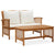 2 Piece Patio Lounge Set with Cushions Solid Acacia Wood - WoodPoly.com