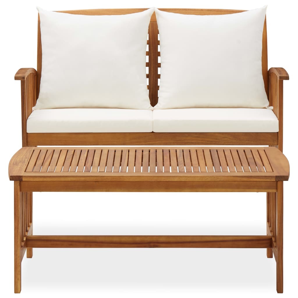 2 Piece Patio Lounge Set with Cushions Solid Acacia Wood - WoodPoly.com