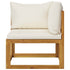 2 Piece Sofa Set with Cream White Cushions Solid Acacia Wood - WoodPoly.com