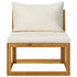 3 Piece Patio Lounge Set with Cream Cushions Solid Acacia Wood - WoodPoly.com