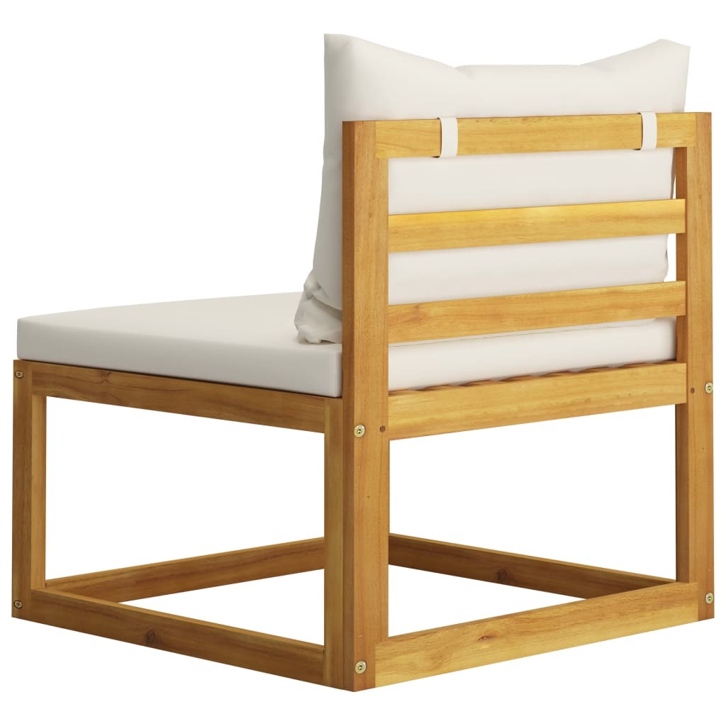 3 Piece Patio Lounge Set with Cream Cushions Solid Acacia Wood - WoodPoly.com