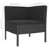 3 Piece Patio Lounge Set with Cushions Poly Rattan Black - WoodPoly.com