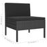 3 Piece Patio Lounge Set with Cushions Poly Rattan Black - WoodPoly.com