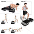 43" Adjustable Training Step Board Aerobic Stepper Workout Step with 4 Risers Fitness & Exercise Platform Trainer Stepper Home Gym Equipment - WoodPoly.com