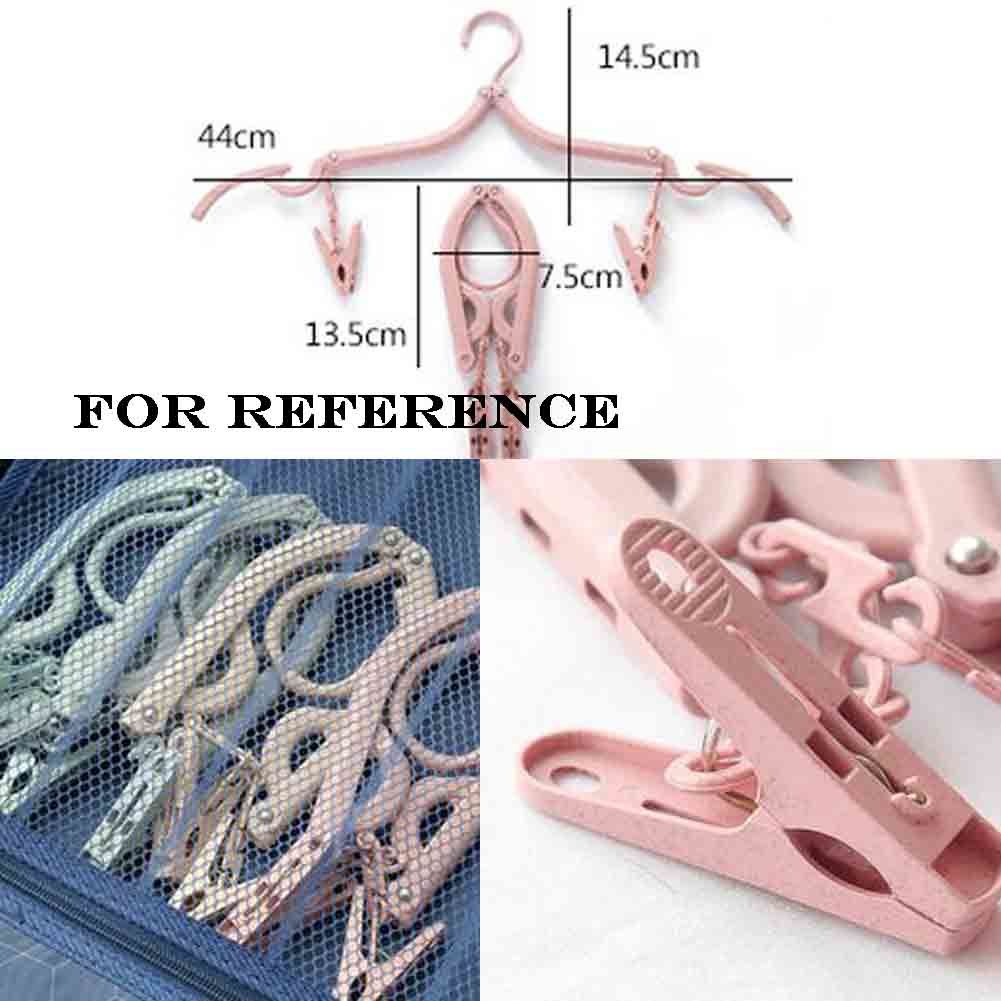 4pc Portable Clothes Hanger Foldable Drying Rack Travel Clothes Hanger with Clip
