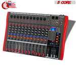5 Core Audio Mixer DJ Equipment Digital Sound Board Karaoke XLR Mixers Professional 12 Channel Bluetooth USB w Effects for Recording Music Studio PC Podcast Instruments Consola De Sonido - MX 12CH