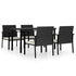 5 Piece Patio Dining Set Poly Rattan Black - WoodPoly.com