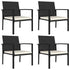 5 Piece Patio Dining Set Poly Rattan Black - WoodPoly.com