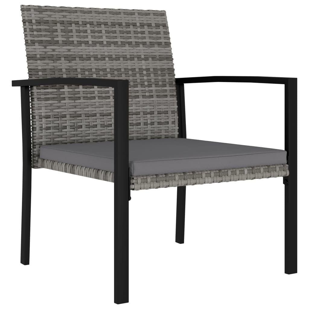 5 Piece Patio Dining Set Poly Rattan Gray - WoodPoly.com