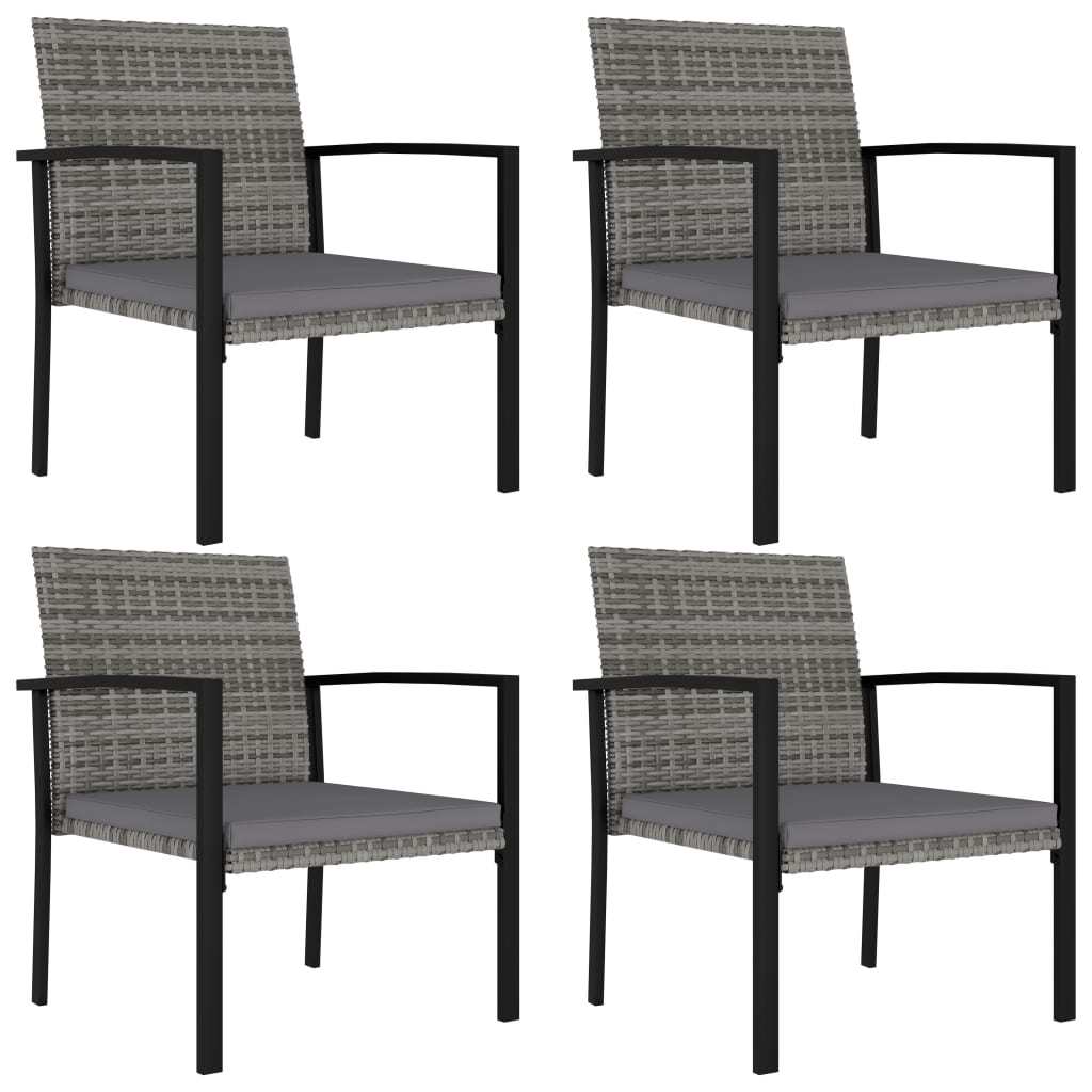 5 Piece Patio Dining Set Poly Rattan Gray - WoodPoly.com