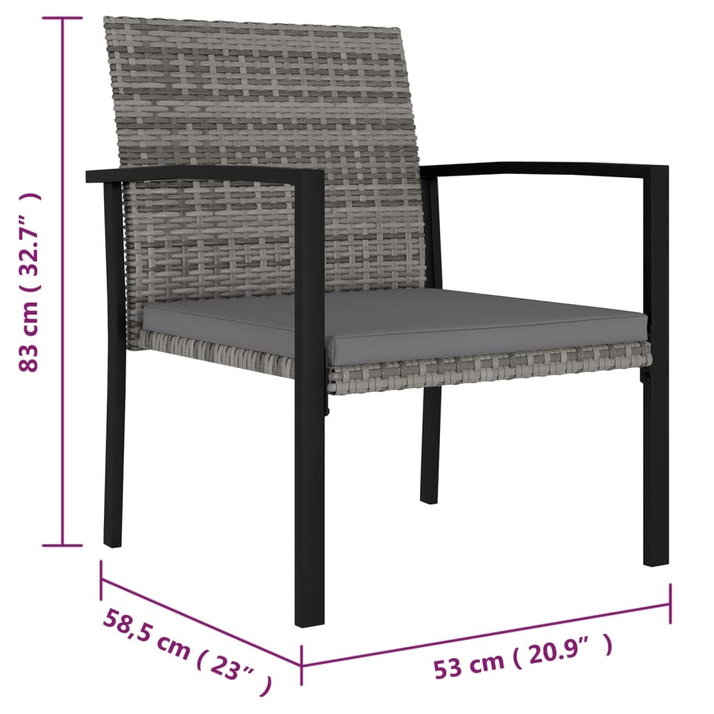 5 Piece Patio Dining Set Poly Rattan Gray - WoodPoly.com