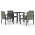 5 Piece Patio Dining Set Poly Rattan Gray - WoodPoly.com