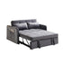 55.5" Twins Pull Out Sofa Bed Grey Velvet