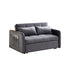 55.5" Twins Pull Out Sofa Bed Grey Velvet