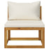 6 Piece Patio Lounge Set with Cushion Cream Solid Acacia Wood - WoodPoly.com