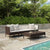 6 Piece Patio Lounge Set with Cushions Poly Rattan Brown - WoodPoly.com