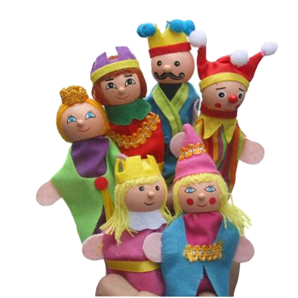 6Pcs King and Queen Finger Puppets Story Telling Puppets for Kids 0-3Years
