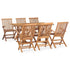 7 Piece Folding Patio Dining Set Solid Teak Wood - WoodPoly.com