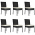 7 Piece Patio Dining Set Poly Rattan Black - WoodPoly.com