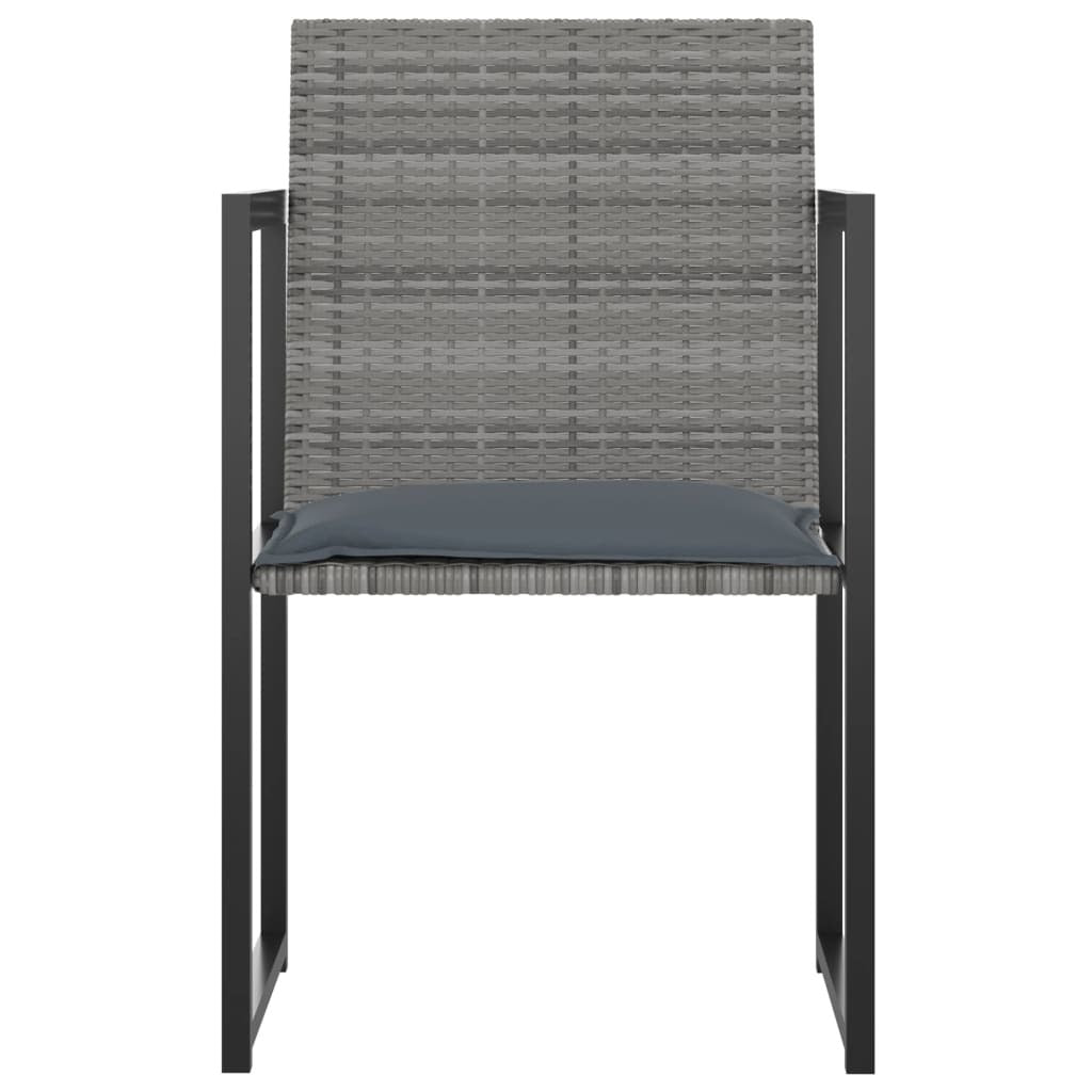 7 Piece Patio Dining Set with Cushions Poly Rattan Gray - WoodPoly.com