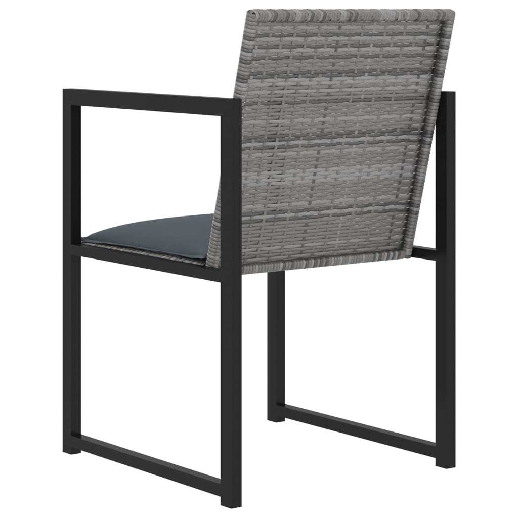 7 Piece Patio Dining Set with Cushions Poly Rattan Gray - WoodPoly.com