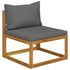 7 Piece Patio Lounge Set with Cushion Solid Acacia Wood - WoodPoly.com