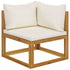 9 Piece Patio Lounge Set with Cushion Cream Solid Acacia Wood - WoodPoly.com