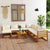 9 Piece Patio Lounge Set with Cushion Cream Solid Acacia Wood - WoodPoly.com