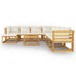 9 Piece Patio Lounge Set with Cushion Cream Solid Acacia Wood - WoodPoly.com