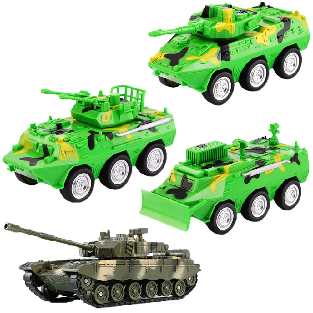 Army Vehicle Models Car Toys Combat Vehicles Toys Tank for Plastic, 4 Pack