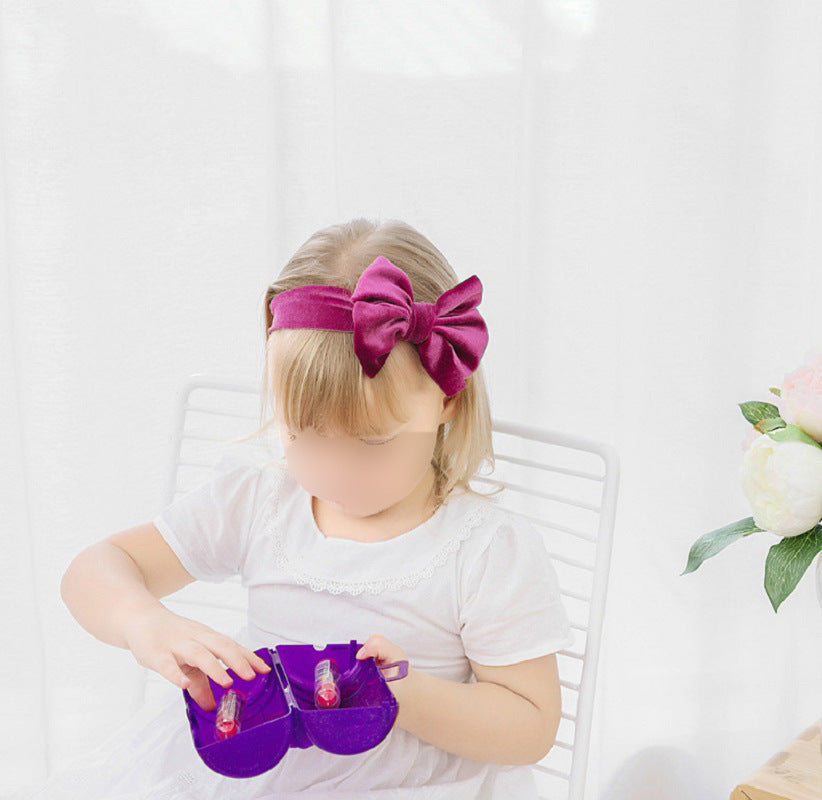 Baby Bows Velvet Headbands Turbans Hairband Headwraps Stretchy Wide Cross Knotted for Newborn Toddlers Kids - WoodPoly.com