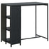 Bar Table with Storage Rack Black 47.2"x23.6"x43.3" Poly Rattan - WoodPoly.com