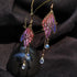 Butterfly Tassel Colored Glaze Water Drop Earrings