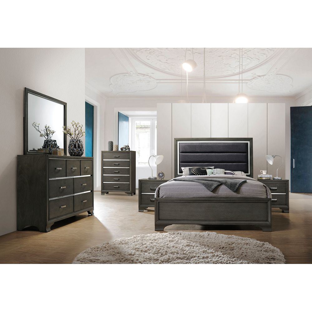 Carine II Nightstand in Gray - WoodPoly.com