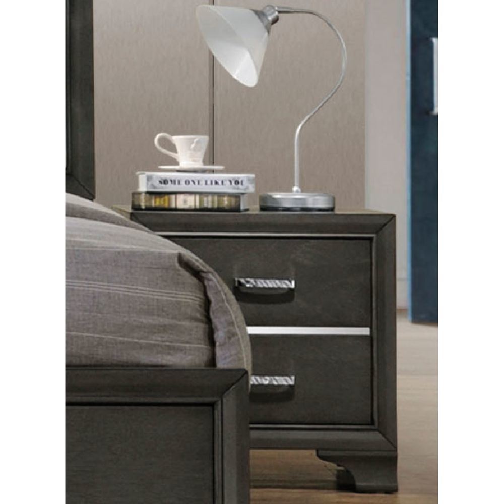 Carine II Nightstand in Gray - WoodPoly.com