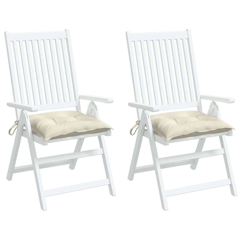 Chair Cushions 2 pcs Cream White 19.7"x19.7"x2.8" Oxford Fabric - WoodPoly.com