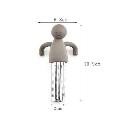 Cute Tea Infuser Man for Loose Tea Stainless Steel Man Shape Loose Leaf Tea Steeper Ball Strainer Non-Toxic Easy to Use and Clean - WoodPoly.com