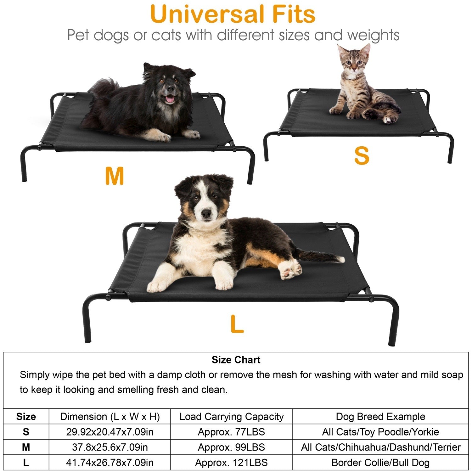 Elevated Pet Bed Dogs Cot Dogs Cats Cool Bed L Size - WoodPoly.com