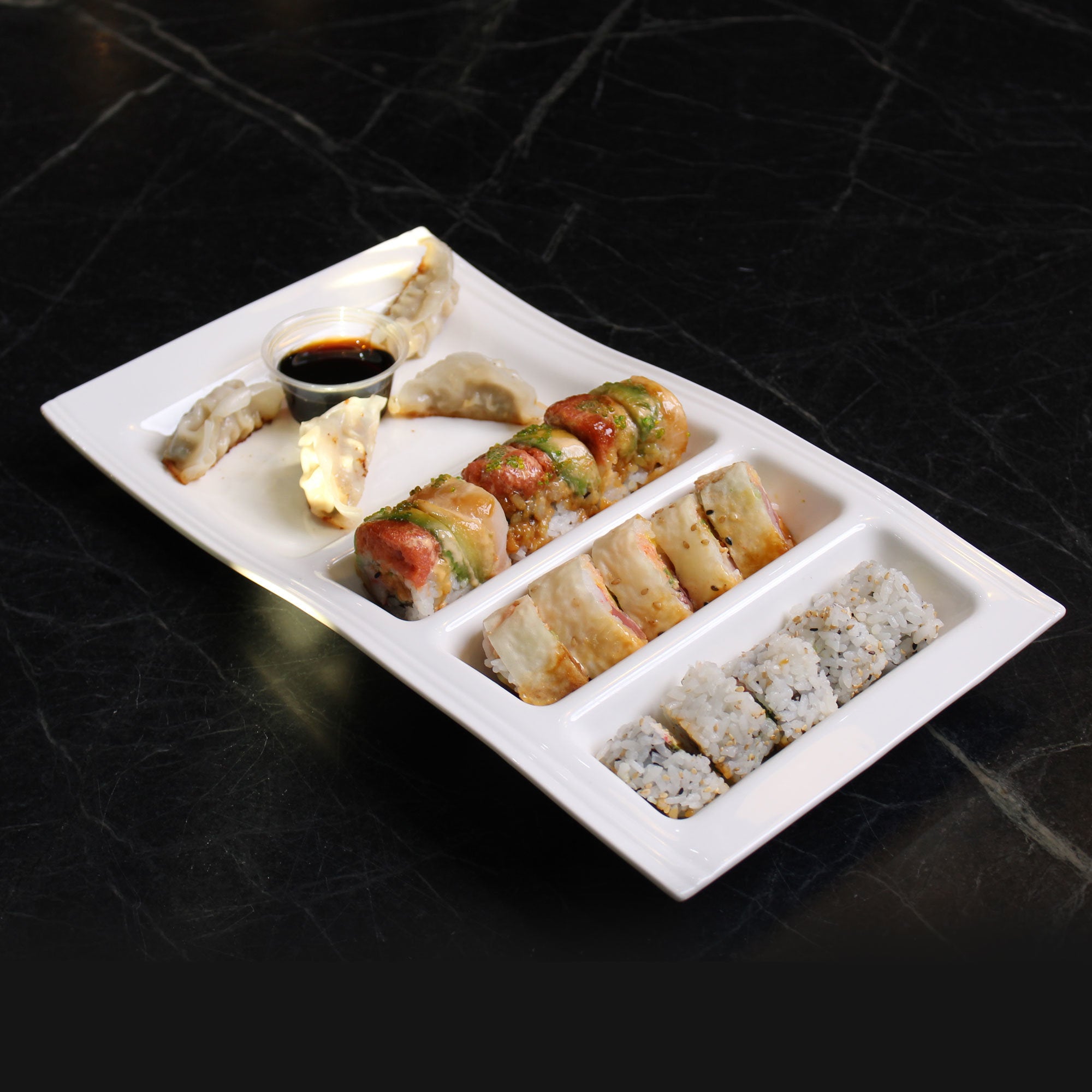 Fine China Taco Plate (Set of 2), Ceramic Sushi Platter, Dinner Plate, Stylish Serving Plate, Veggie Tray, Dessert Platter | Stackable