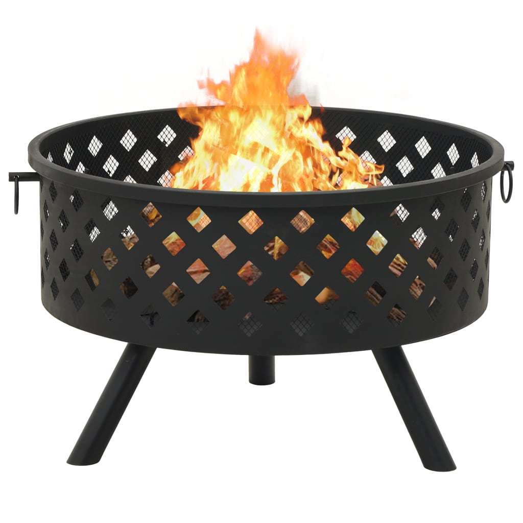 Fire Pit with Poker 26.8" XXL Steel - WoodPoly.com