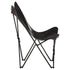 Foldable Butterfly Chair Black Real Leather - WoodPoly.com